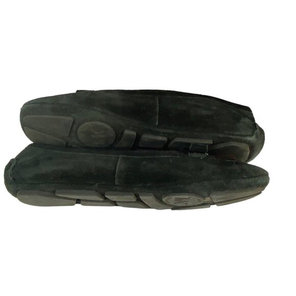 MICHAEL KORS Women Suede Flat Loafers Size 8 Black Leather Caroline Moccasins - Picture 5 of 10